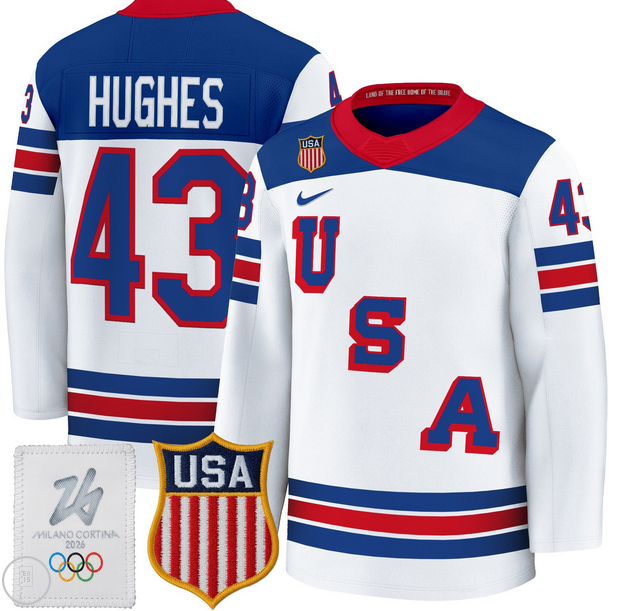 Men 2026 USA Olympic #43 Quinn Hughes white NHL Jersey->more nhl jerseys->NHL Jersey